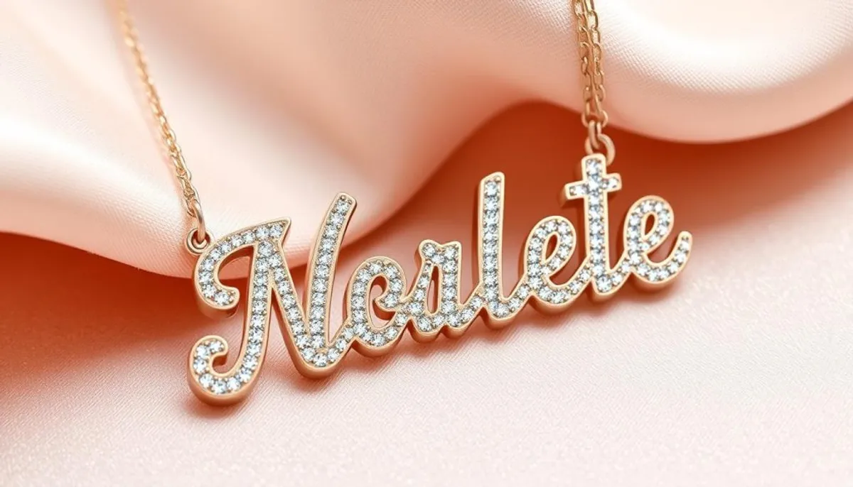 Finitions bijoux collier prénom strass